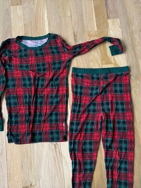 Little Sleepies Tartan Red and Green Plaid Pajama Set